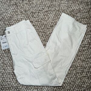 Zara White Wide Leg Cargo Pants size 6